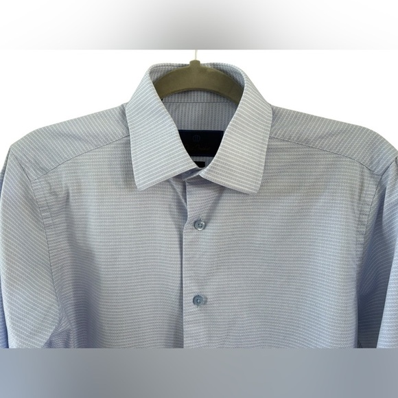 David Donahue Sky Blue Checkered Dress Shirt - Picture 3 of 7
